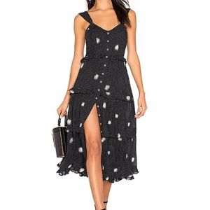 Free People Navy Midi Daisy Dress